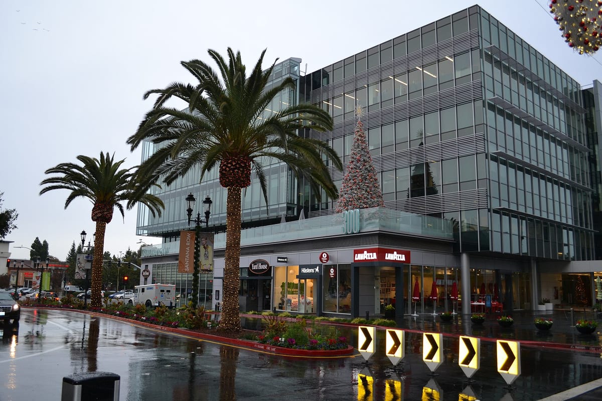 300 Santana Row, San Jose, in winter